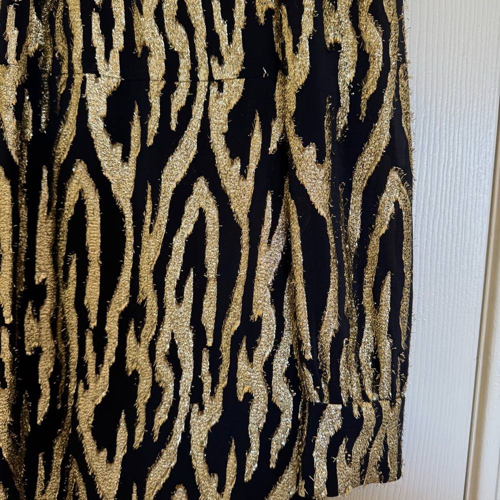 CELINE Paris Black and Gold Lame Patterned Mini Dress FR 38 US2/4 - Picture 2 of 11